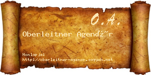 Oberleitner Agenór névjegykártya